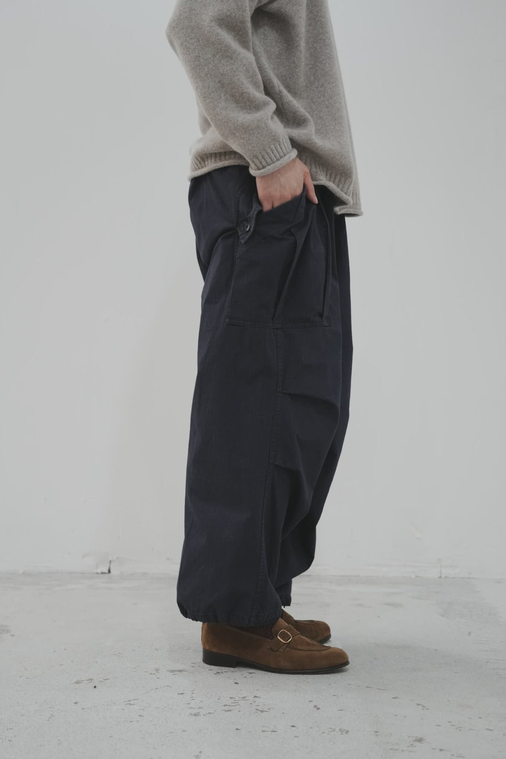 Gurank "Herringbone Cargo Pants" [NAVY]