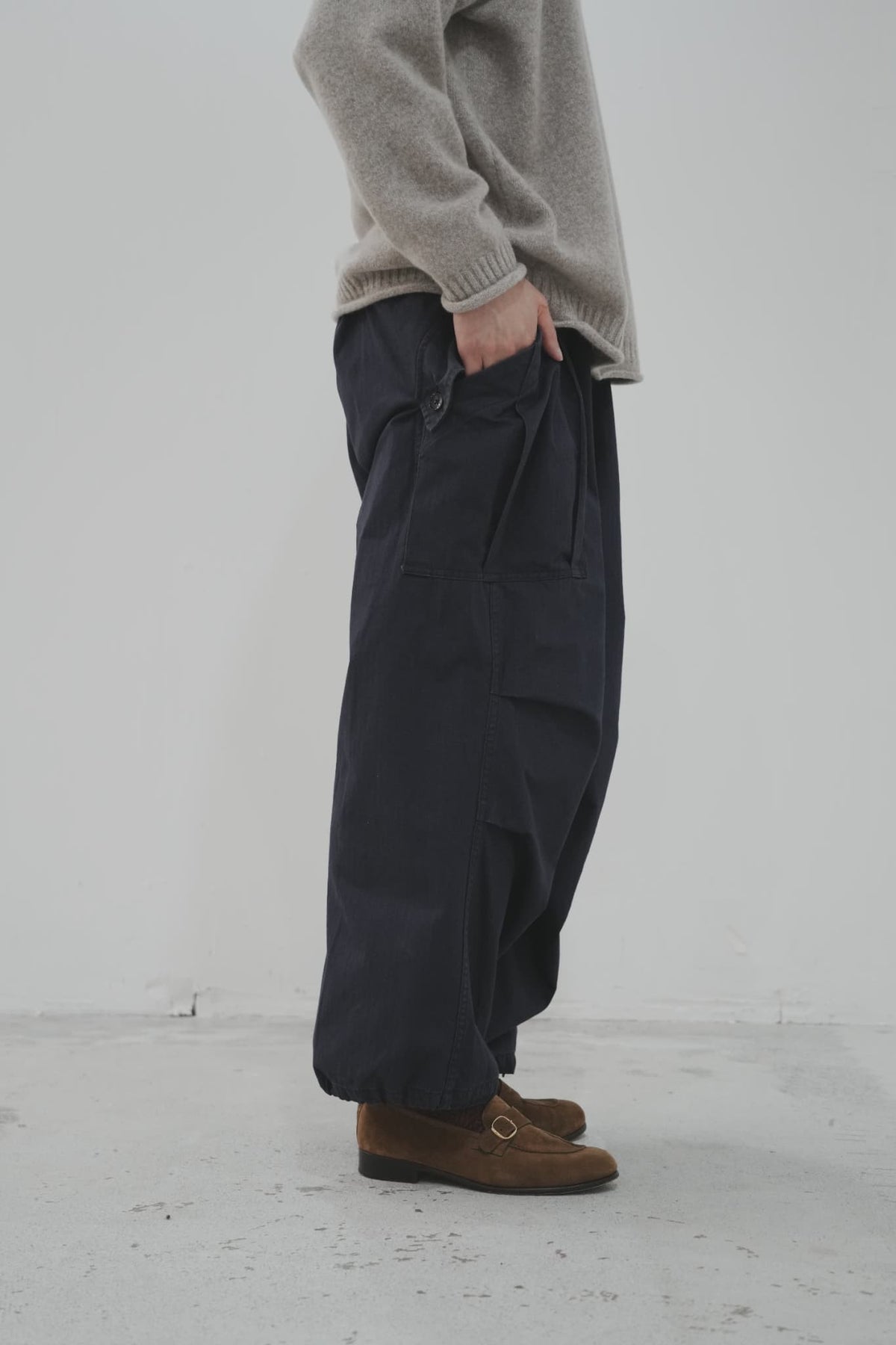 Gurank "Herringbone Cargo Pants" [NAVY]