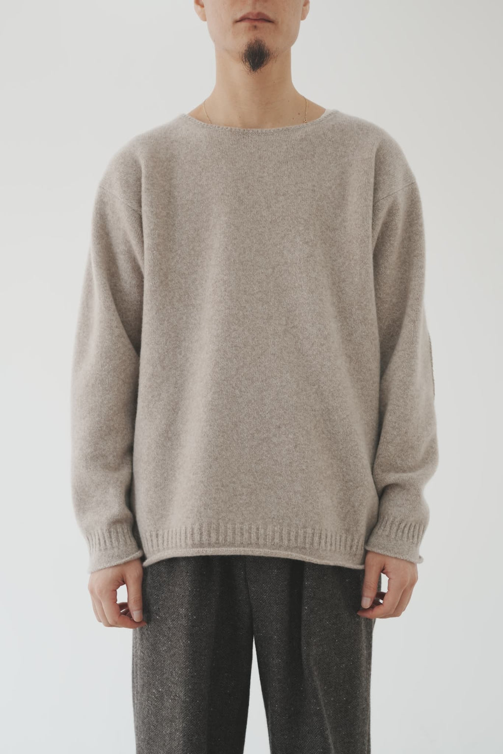 OLDE H & DAUGHTER "WOOL CASHMERE BOAT NECK P/O" [STONE]