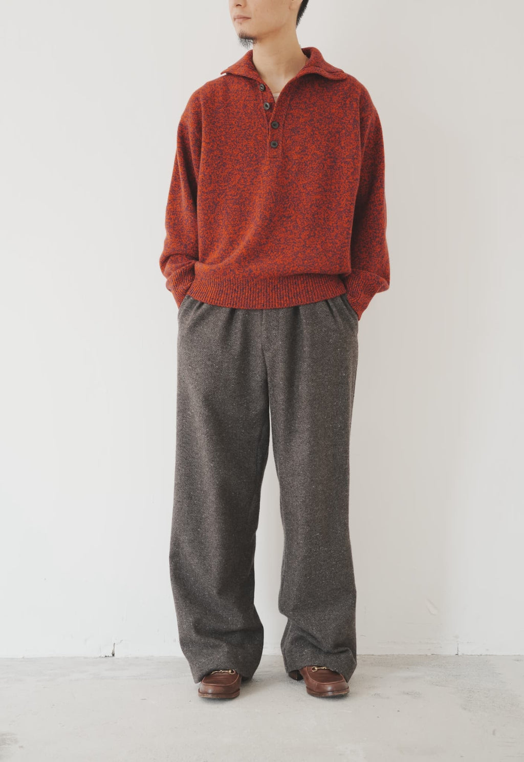 OLDE H & DAUGHTER "WOOL MOULINE TURTLE POLO P/O" [TWILIGHT]