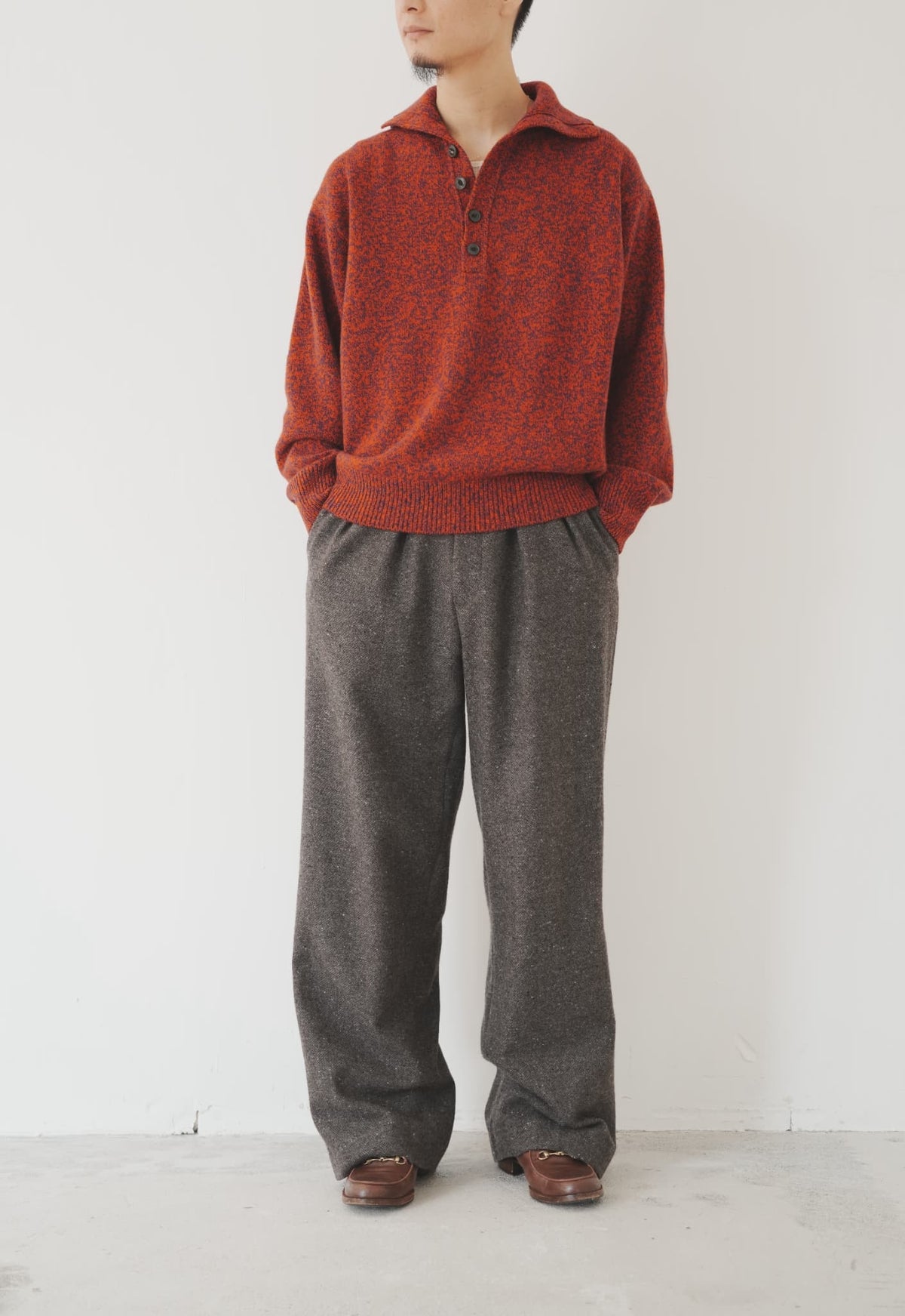 OLDE H & DAUGHTER "WOOL MOULINE TURTLE POLO P/O" [TWILIGHT]