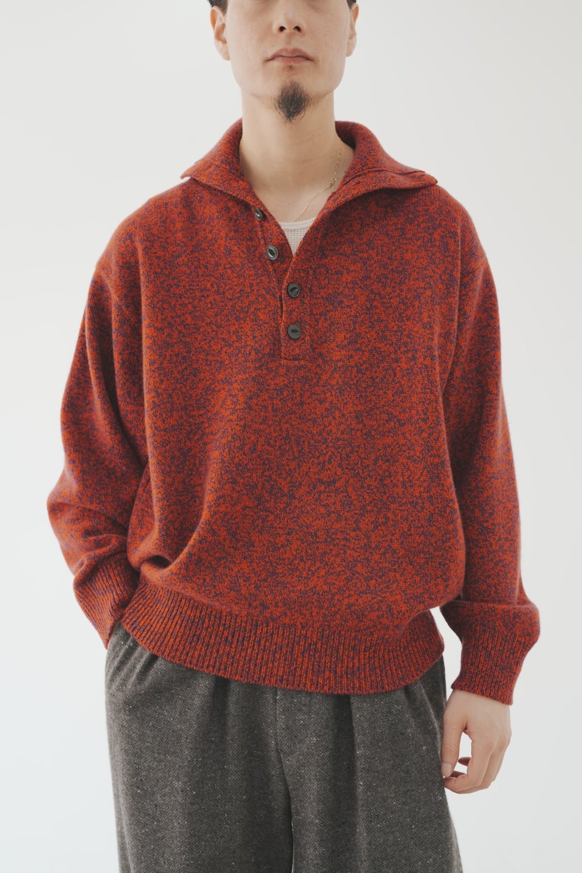 OLDE H & DAUGHTER "WOOL MOULINE TURTLE POLO P/O" [TWILIGHT]
