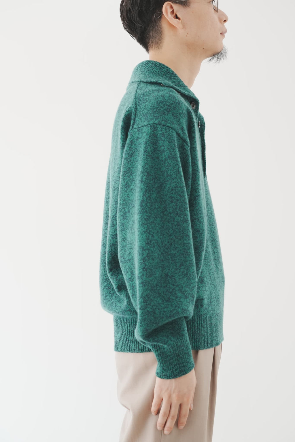 OLDE H & DAUGHTER "WOOL MOULINE TURTLE POLO P/O" [CONIFER]