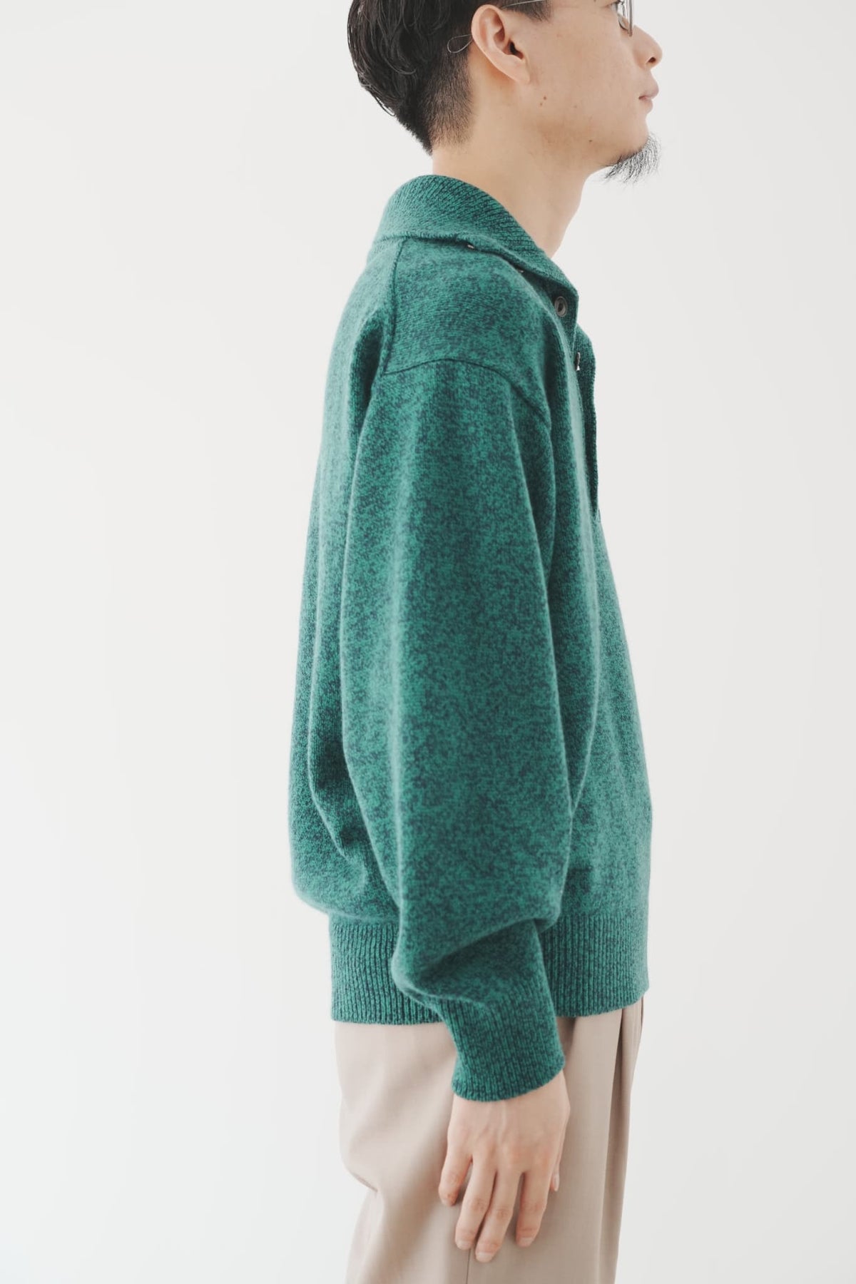 OLDE H & DAUGHTER "WOOL MOULINE TURTLE POLO P/O" [CONIFER]