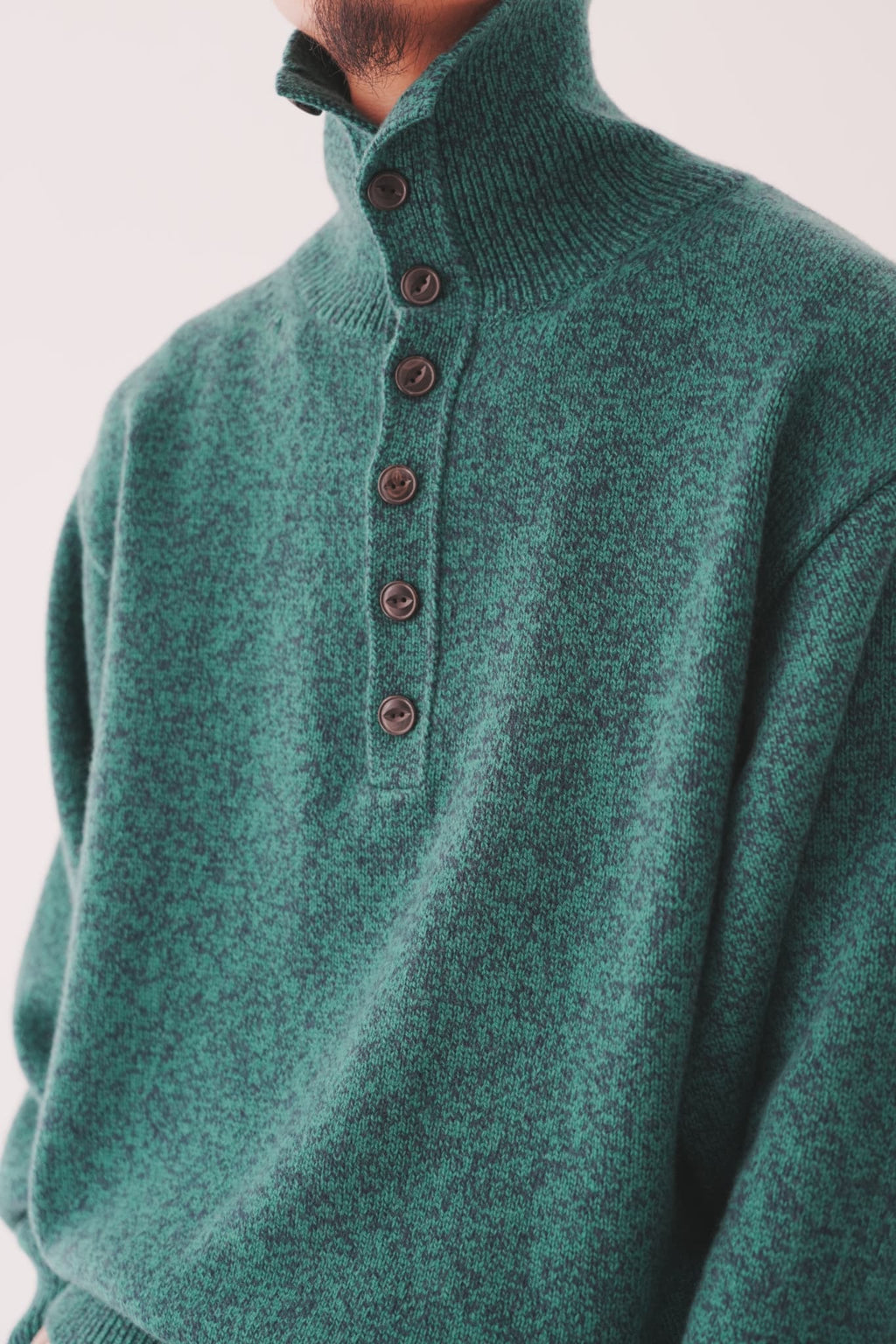 OLDE H & DAUGHTER "WOOL MOULINE TURTLE POLO P/O" [CONIFER]