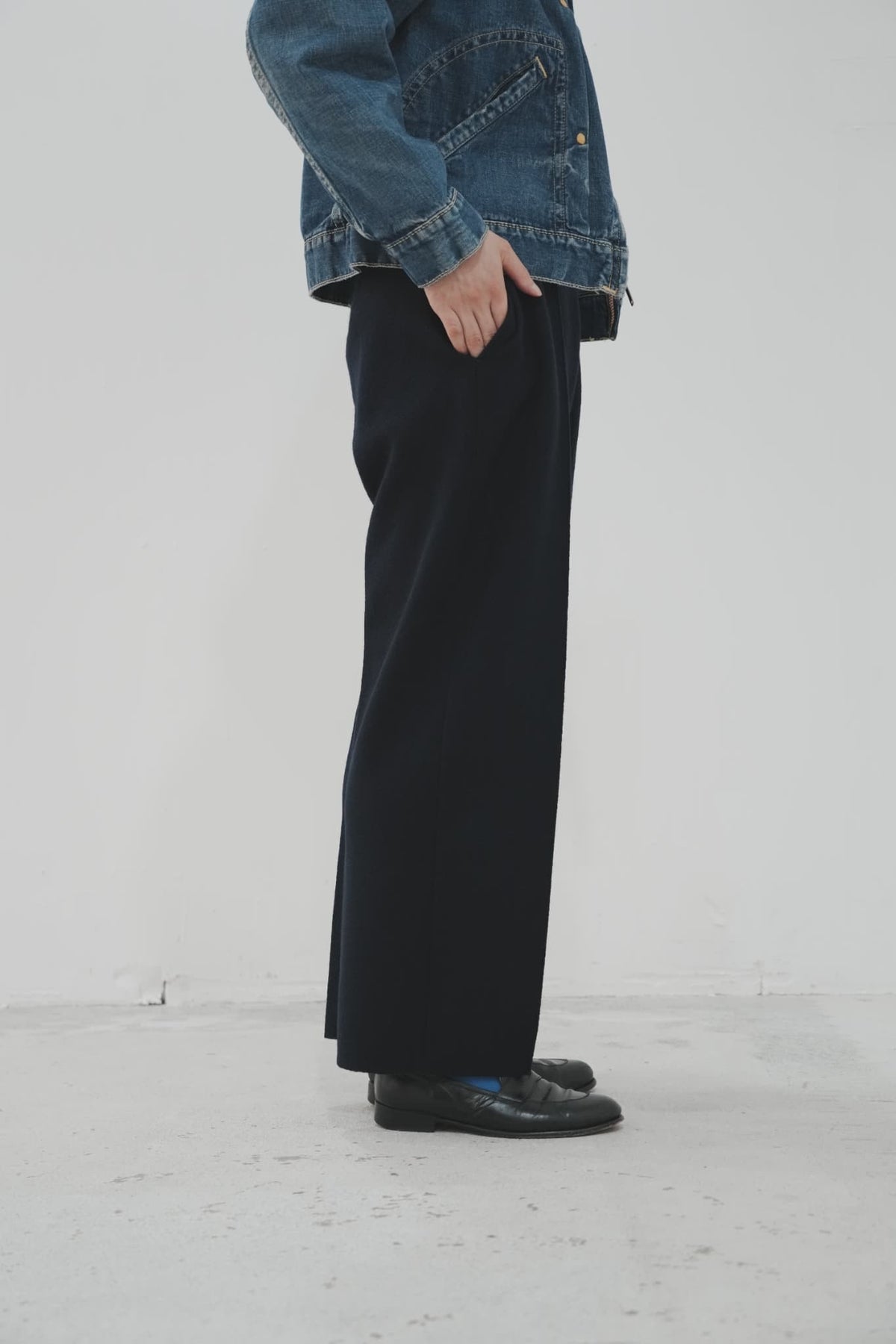 OLDE H & DAUGHTER "BOILED WOOL SLACKS" [MID NIGHT]