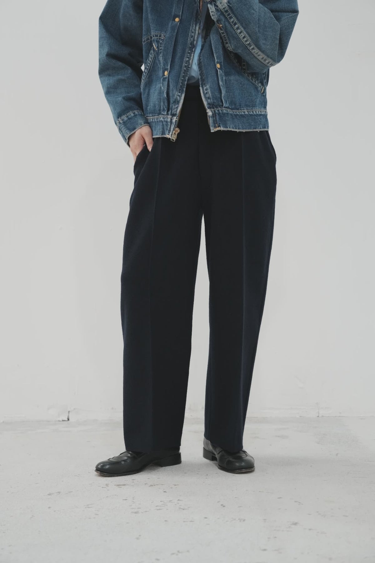 OLDE H & DAUGHTER "BOILED WOOL SLACKS" [MID NIGHT]