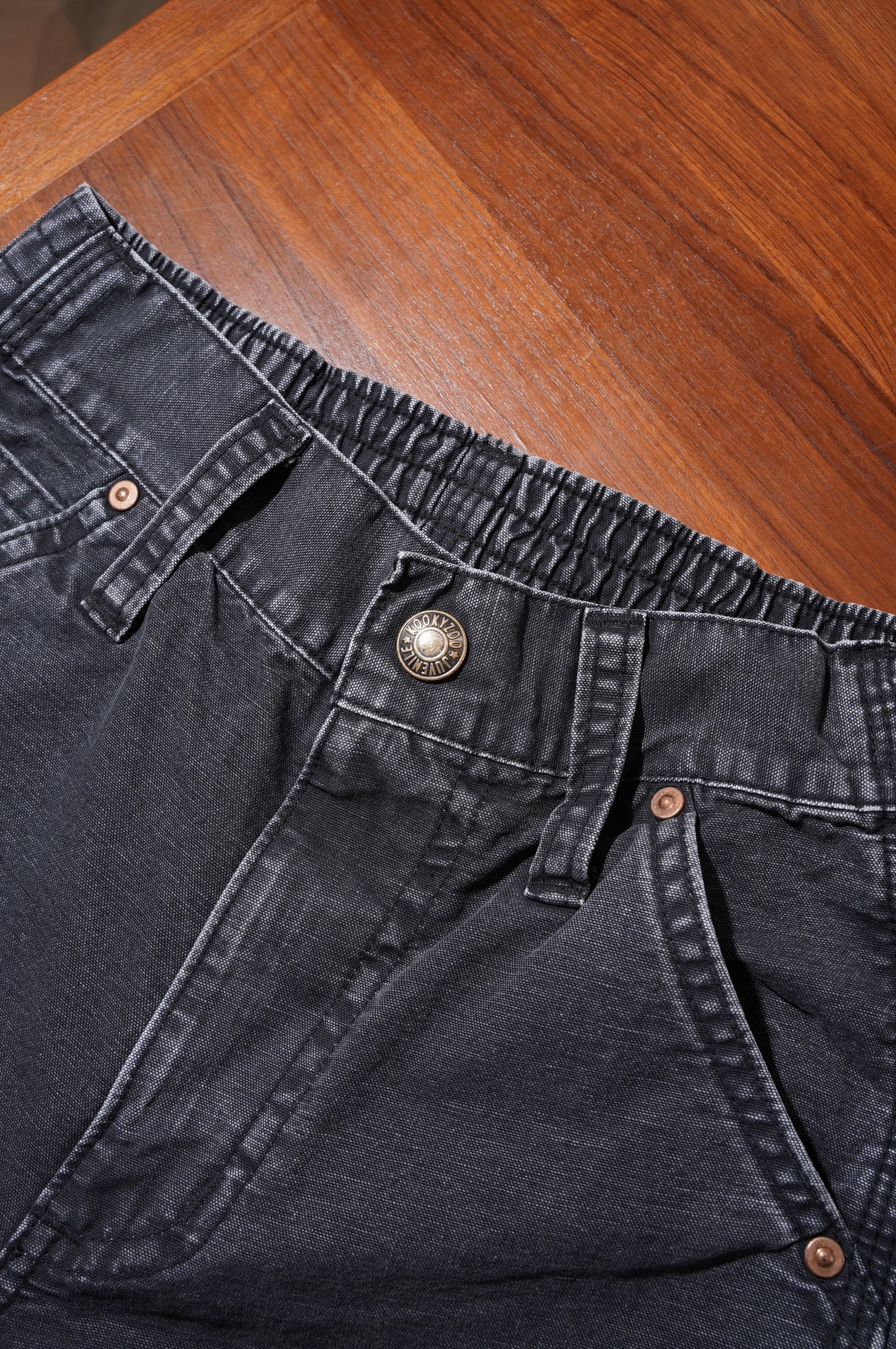 KOOKY ZOO "D.KNEE WORK PANTS" [FADE BLACK]