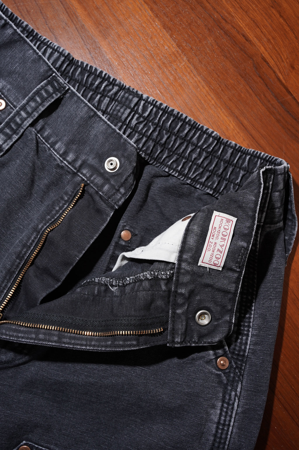 KOOKY ZOO "D.KNEE WORK PANTS" [FADE BLACK]