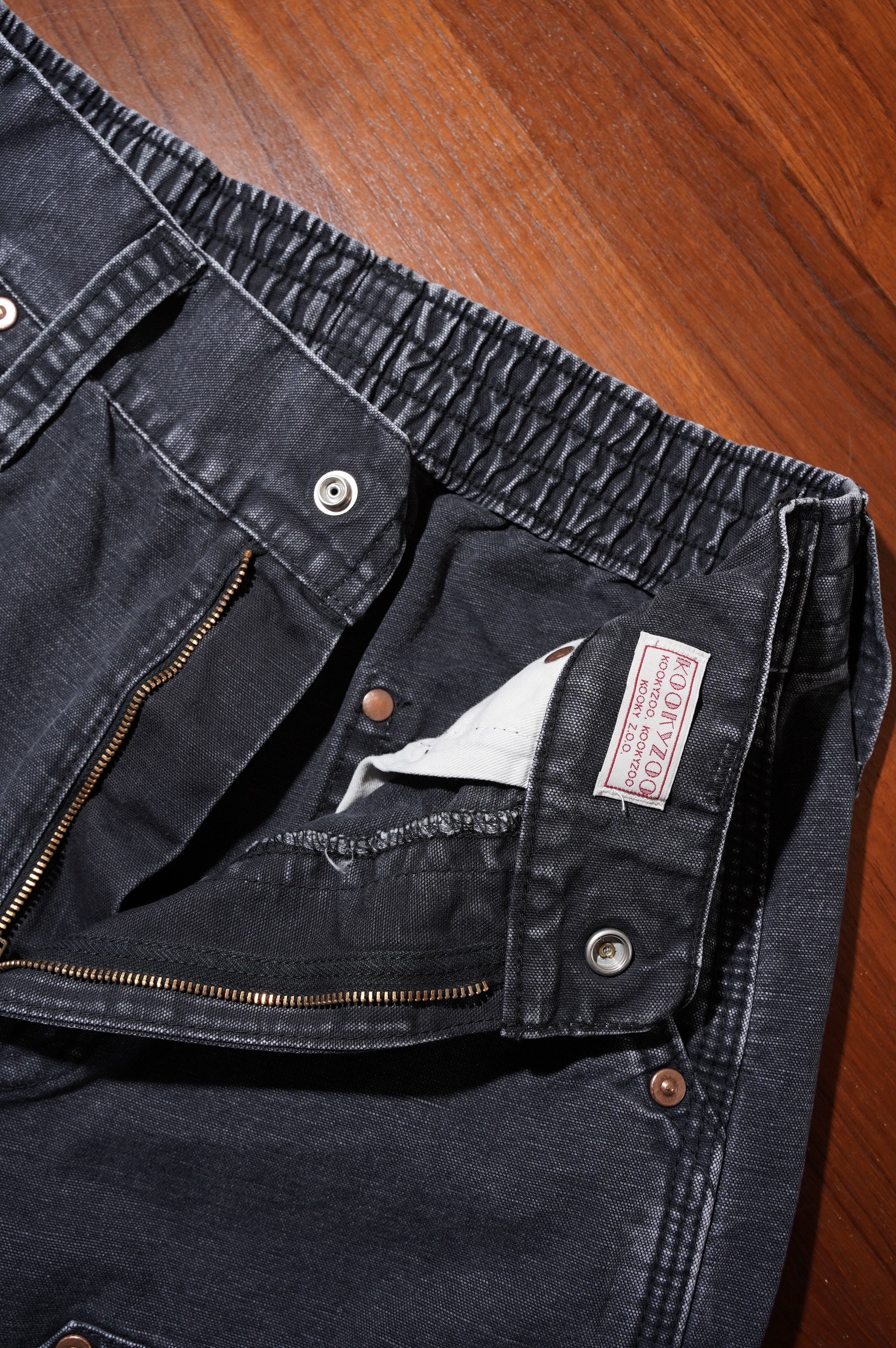 KOOKY ZOO "D.KNEE WORK PANTS" [FADE BLACK]