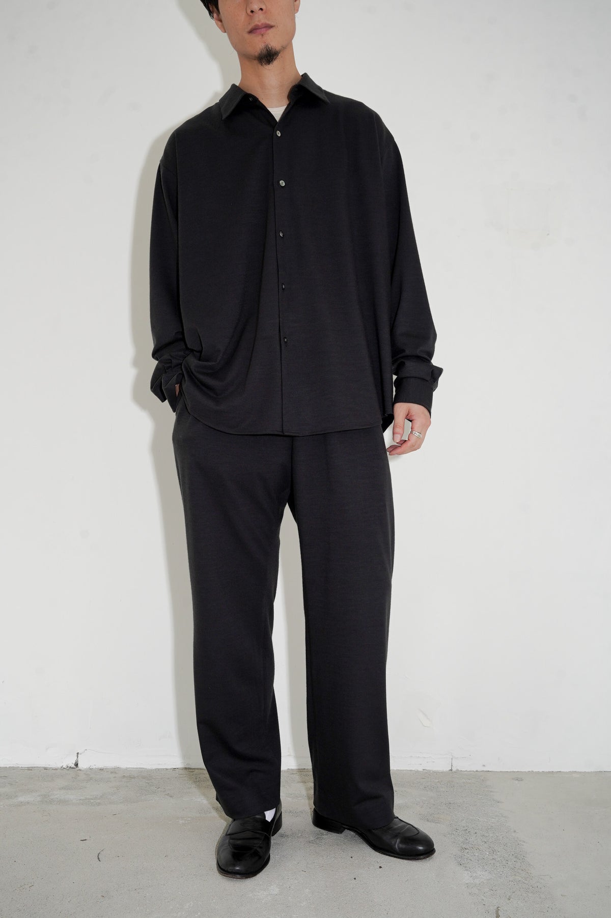 KANEMASA PHIL. "36G cashmere ideal shirt" [Goose Grey]