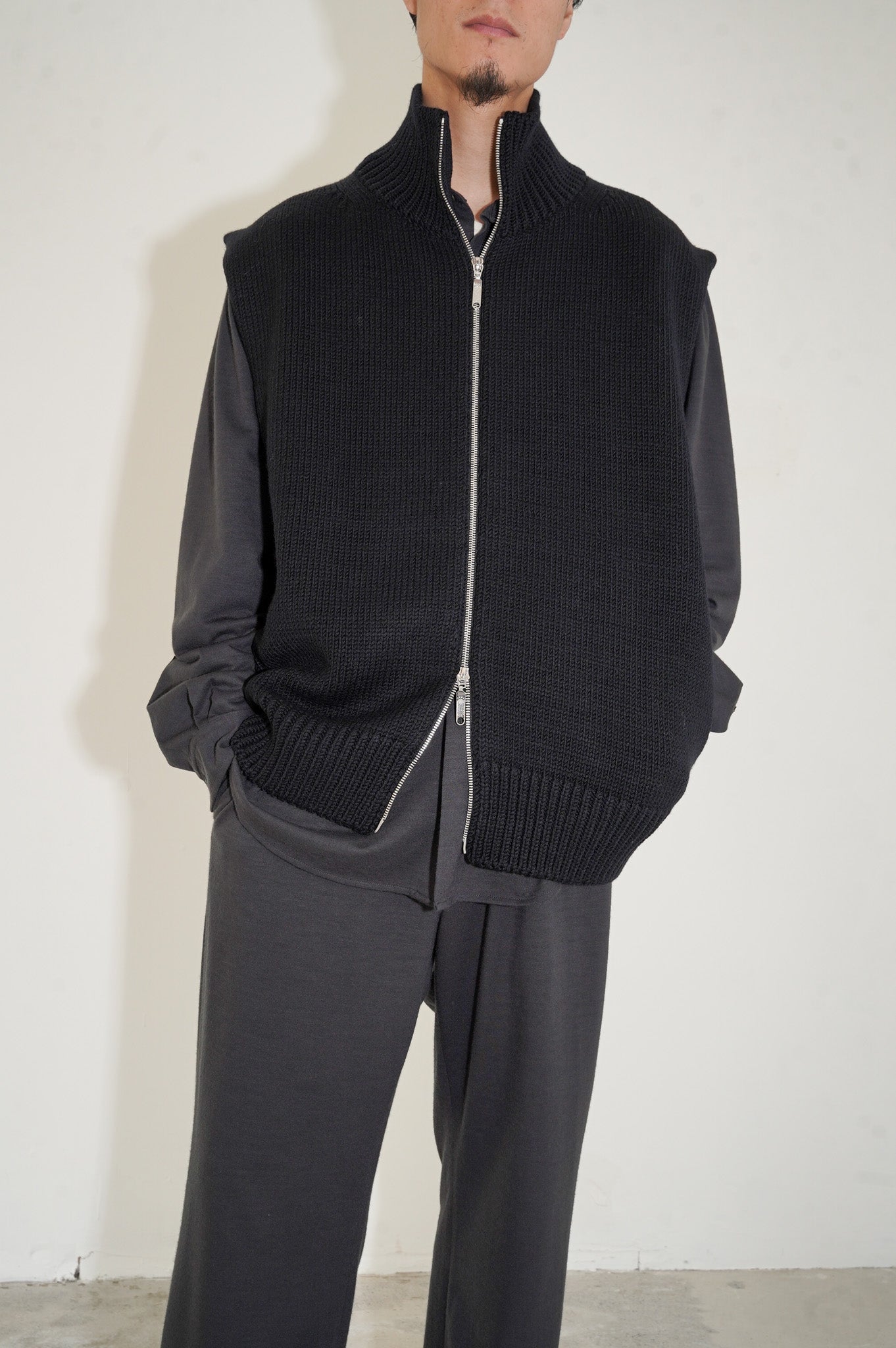 トップス Olde H & Daughter DS KNIT VEST Olde H & Daughter Ex. WOOSTED WOOL DRIVERS KNIT