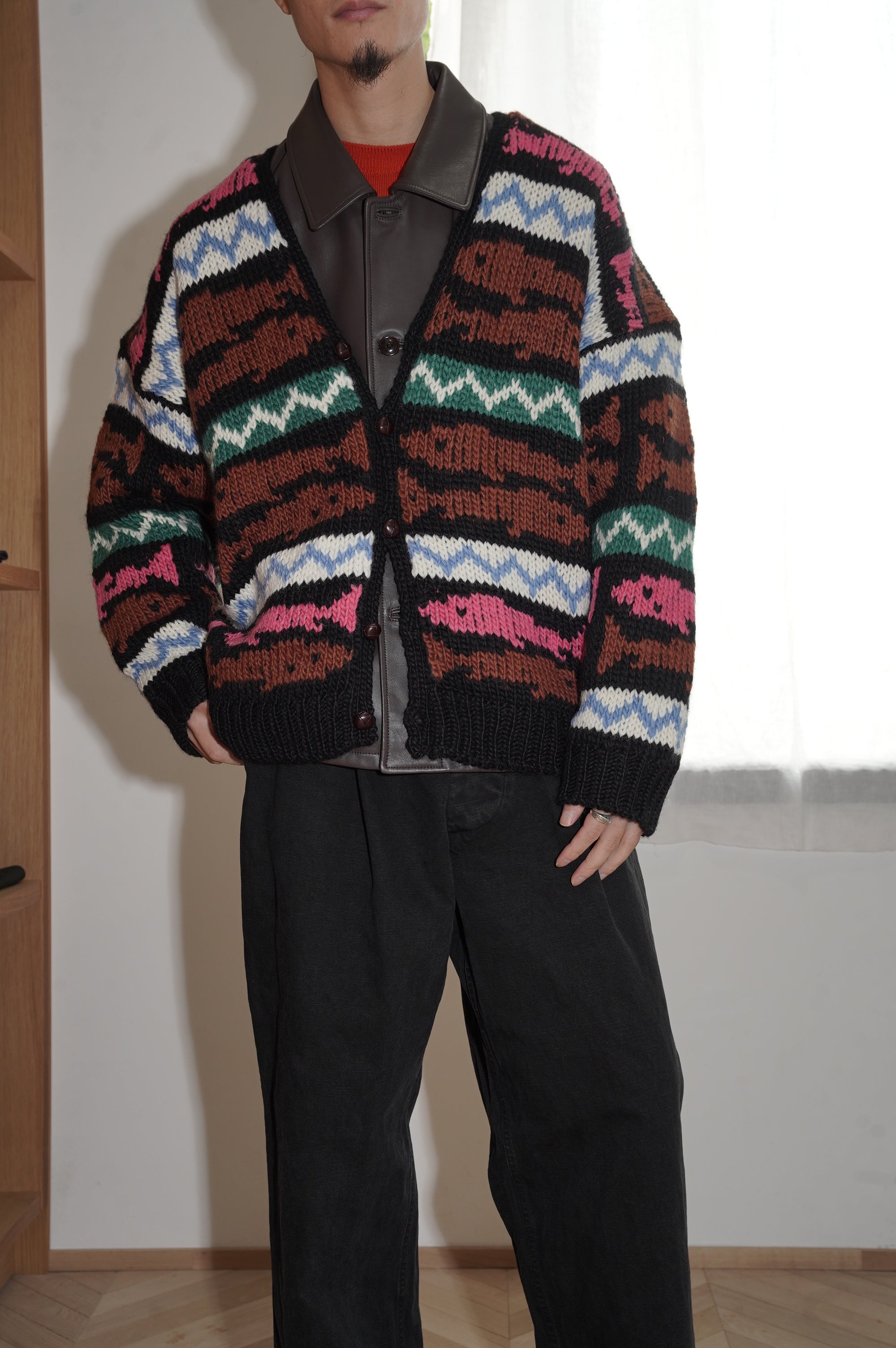 Gurank "Hand Knitting Cardigan" [BLACK]