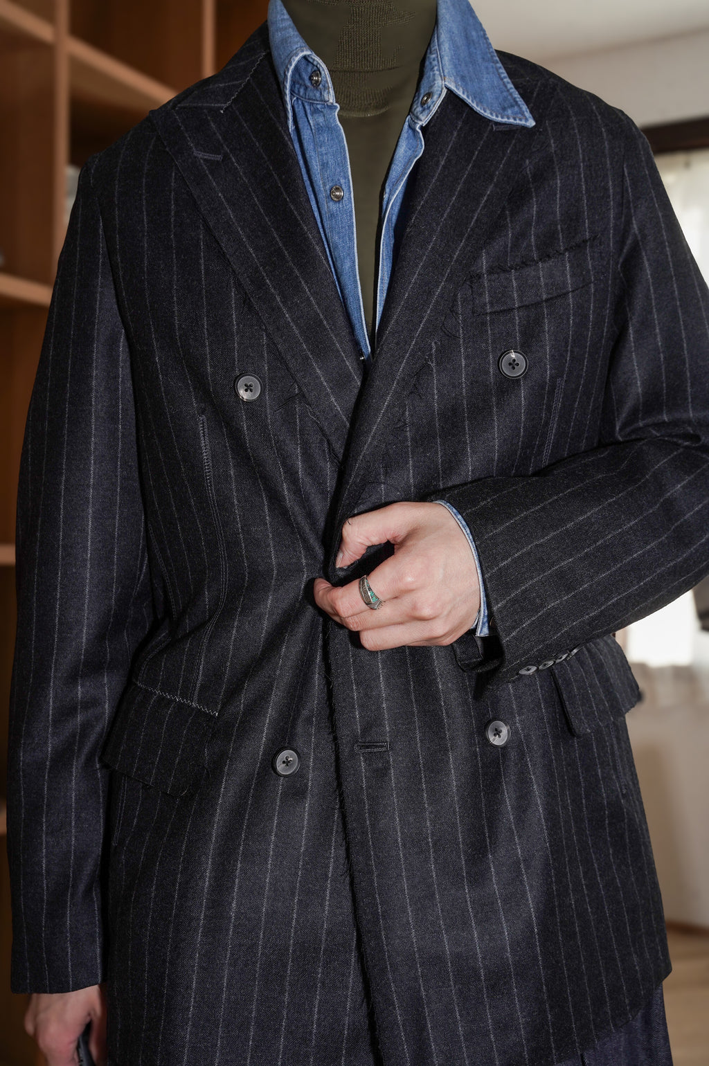 MAATEE&SONS "ダブルキリッパTAILORED" [CHARCOAL STRIPE]